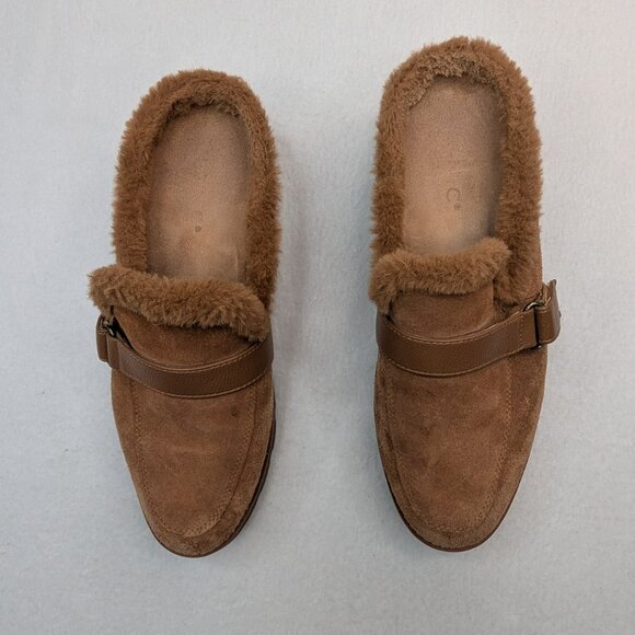 Vionic Women's Kailen‎ Faux Fur Tan Brown Sherpa Mules Slip-On Size 6.5 - Picture 4 of 10